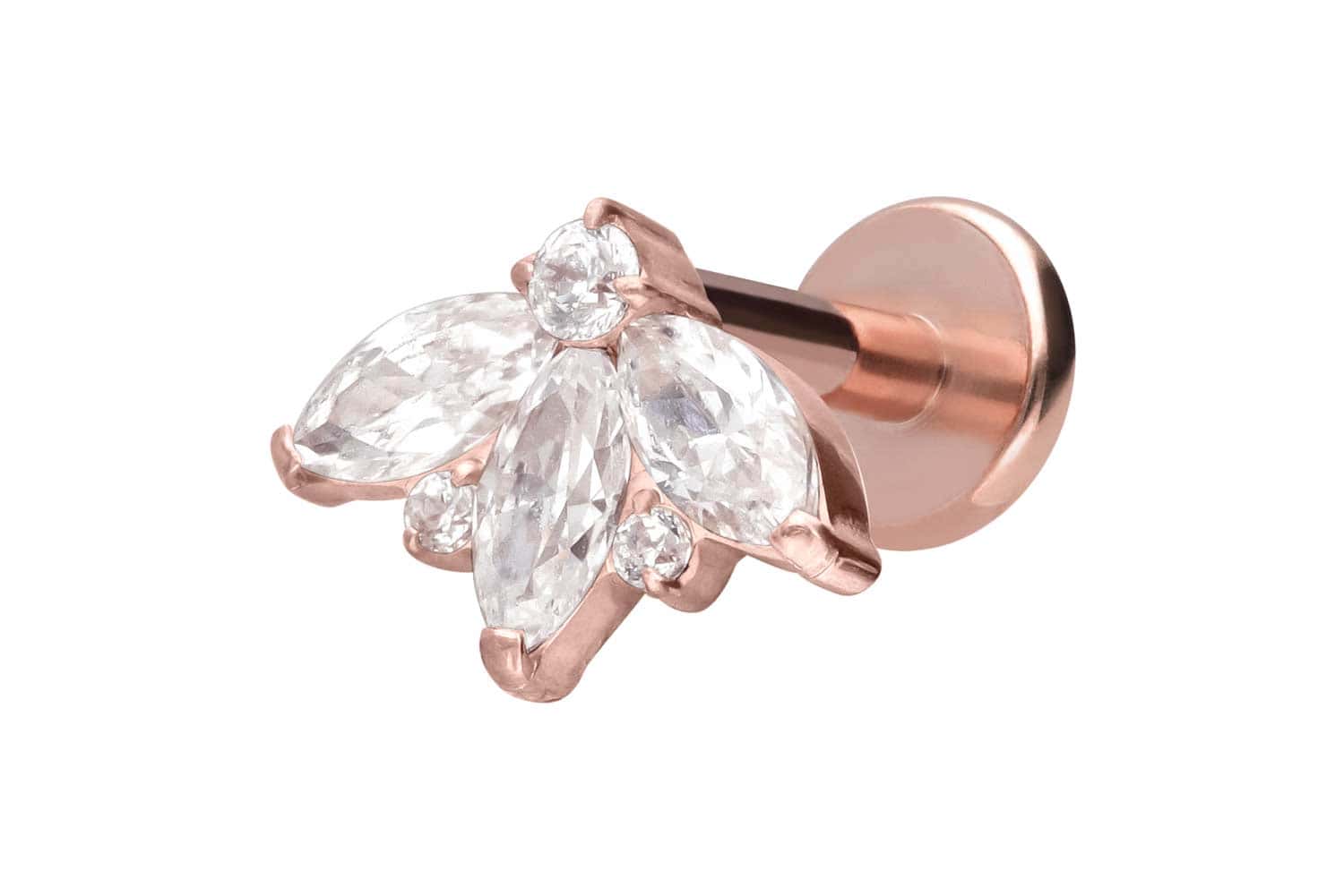 Titan Labret Piercing mit Innengewinde LOTUSBLÜTE